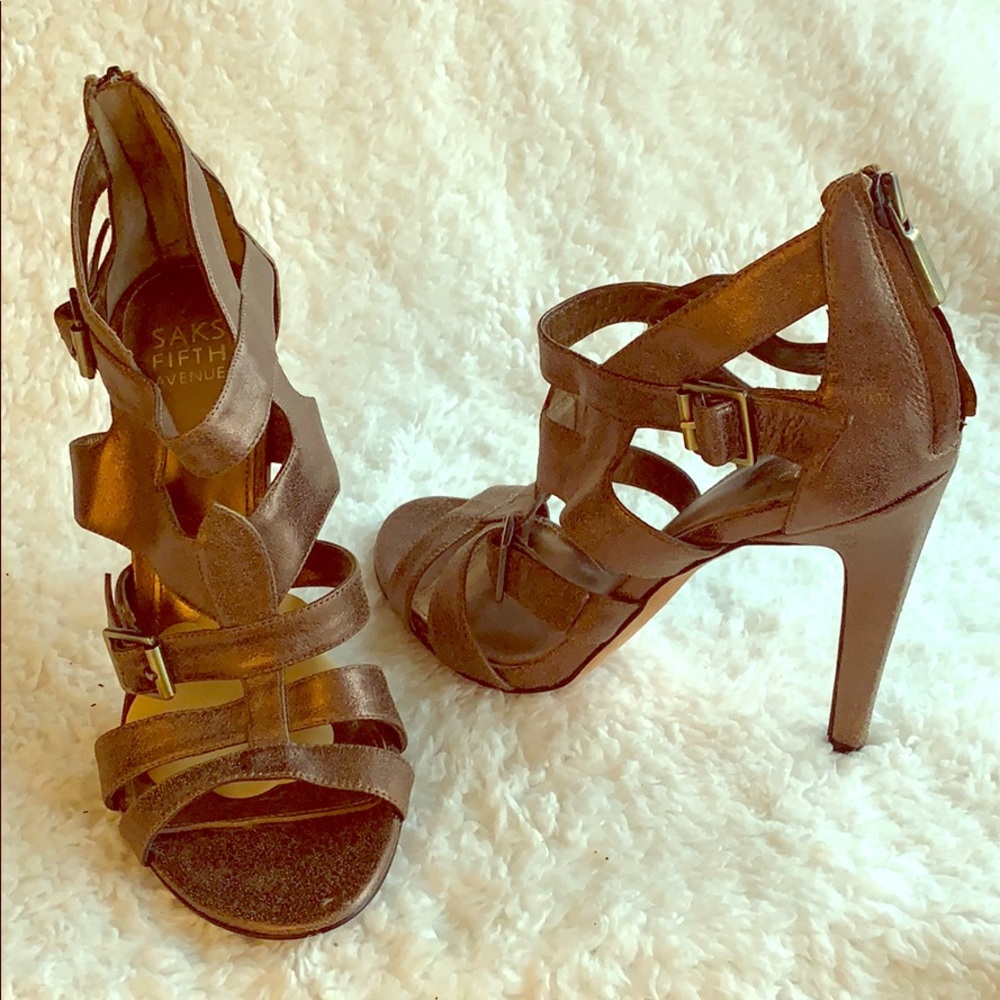 Bronze Strappy Heels
